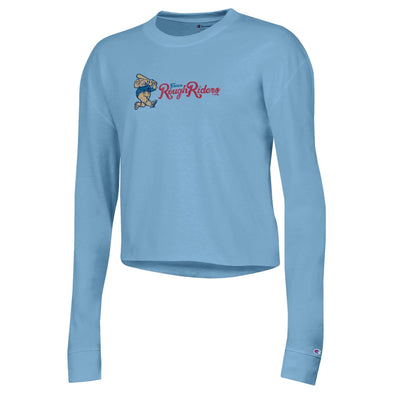 Champion Women's Boyfriend Crop L/S Tee Blue