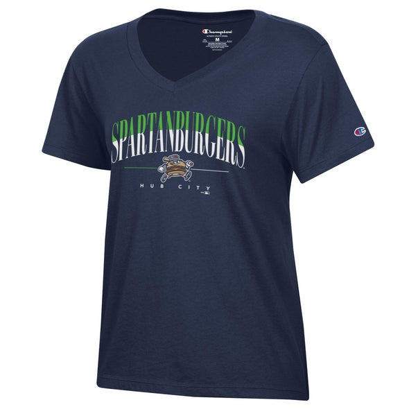 Women's Navy Core V-Neck Champion Tee