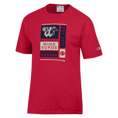 Wichita Wind Surge Adult Red Garment Dyed T-Shirt