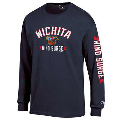 Wichita Wind Surge Adult Navy Jersey Long Sleeve Tee