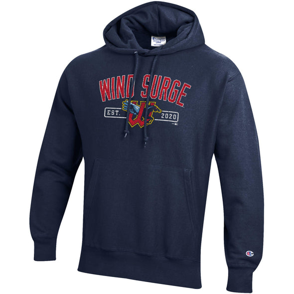 Wichita Wind Surge Adult Navy Reverse Weave Hoodie Sweatshirt