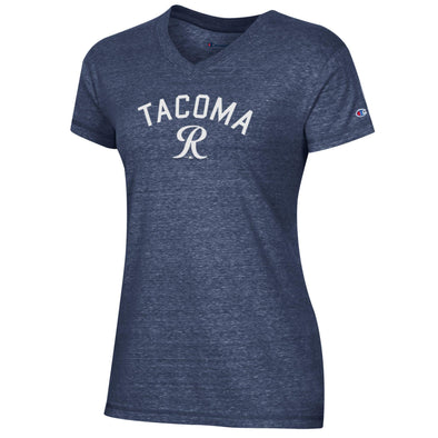 Tacoma Rainiers Champion Women's Navy Tri-Blend Tacoma R V-Neck