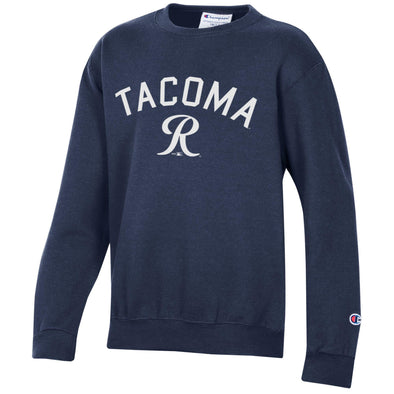 Tacoma Rainiers Champion Youth Navy Tacoma R Crew Neck