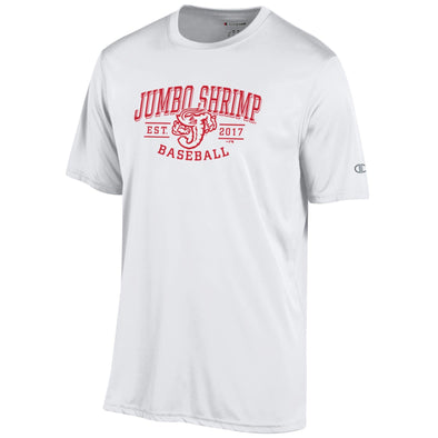 Jacksonville Jumbo Shrimp Champion White Athletic Tee