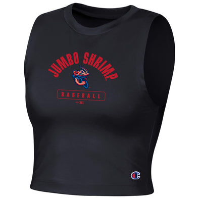 Jacksonville Jumbo Shrimp Champion Ladies Black Contour Cropped Tank