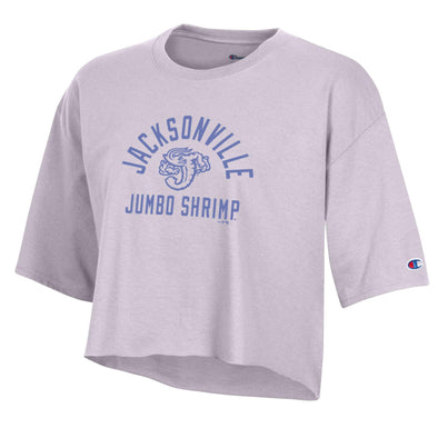 Jacksonville Jumbo Shrimp Champion Women's Lilac Boyfriend Crop