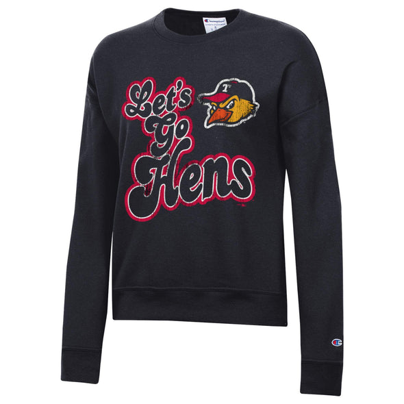Toledo Mud Hens Black Rusch Go Hens Ladies Crewneck
