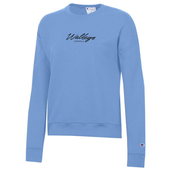 Toledo Walleye Ladies Light Blue Powerblend Crewneck