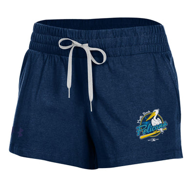 Myrtle Beach Pelicans Under Armour Ladies Navy Performance Cotton Shorts