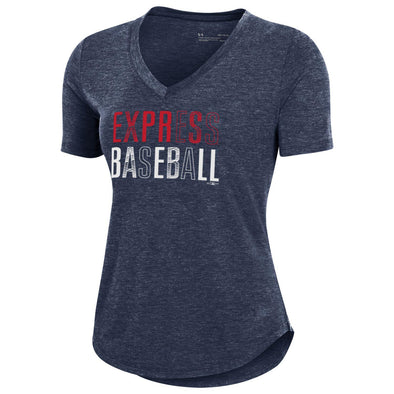 Round Rock Express Under Armour Women's Navy Express Baseball Breezy Vneck Tee