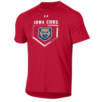 Men's Iowa Cubs Over Plate Tech Red Tee