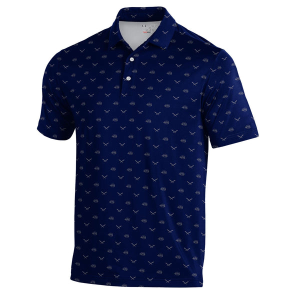 Greenville Drive Under Armour Navy Primary Logo Printed Polo
