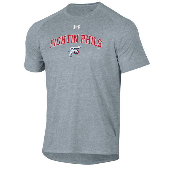 Under Armour Men's Fightin Phils F-Fist True Gray Heather Tech Tee