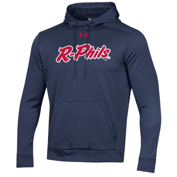 Men's Under Armour Navy R-Phils Script Fleece Hoodie