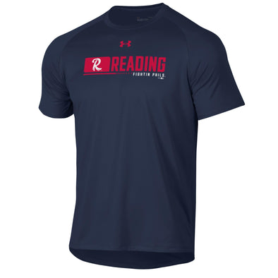 Under Armour Navy Reading Feathered "R" Tech Tee