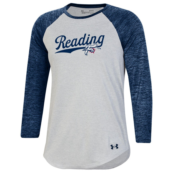 Women's Under Armour Reading Navy Tech Baseball Tee