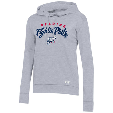 Under Armour Women's Reading Fightin Phils Primary Logo Grey Twisted Fleece Hoodie