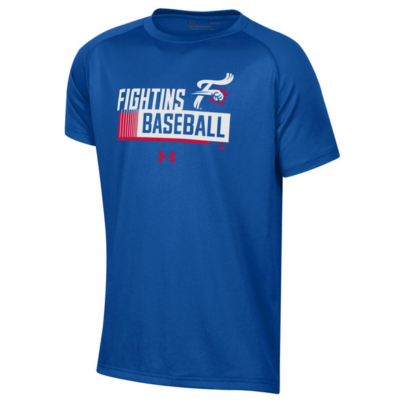 Boy's Royal Under Armour Fightins w/ F-Fist Short Sleeve Tee