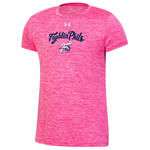 Under Armour Girls Tech Short Sleeve Tee Alpha Pink Twist