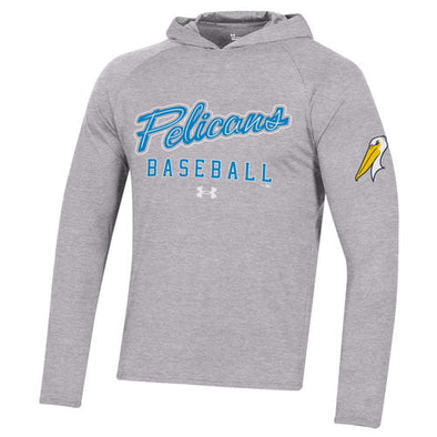 Myrtle Beach Pelicans Under Armour Gray Tech Longsleeve Hood Tee