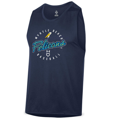 Myrtle Beach Pelicans Under Armour Navy Tech Tank