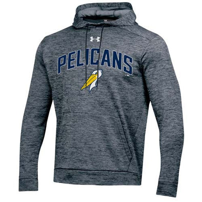 MYRTLE BEACH PELICANS UNDER ARMOUR PITCH GREY ARMOUR FLEECE HOODY