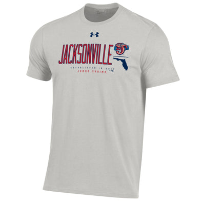 Jacksonville Jumbo Shrimp Under Armour Silver Heather Performance Cotton Tee