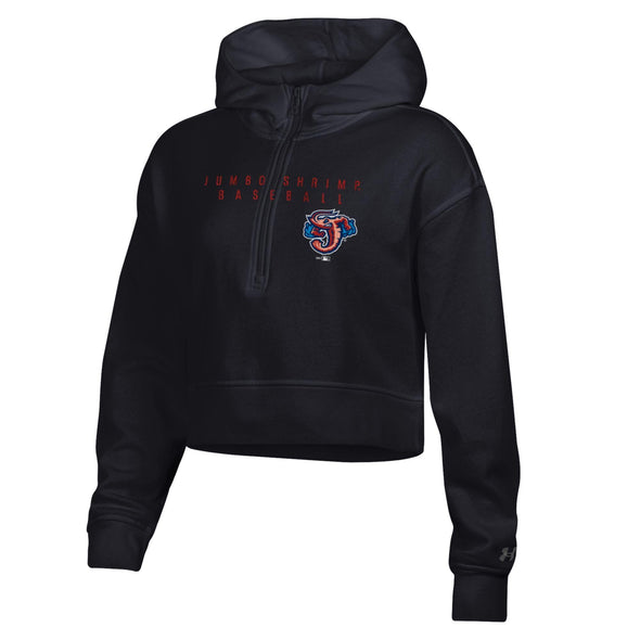 Jacksonville Jumbo Shrimp Under Armour Women's Black 1/2 Zip Rival Fleece Hood