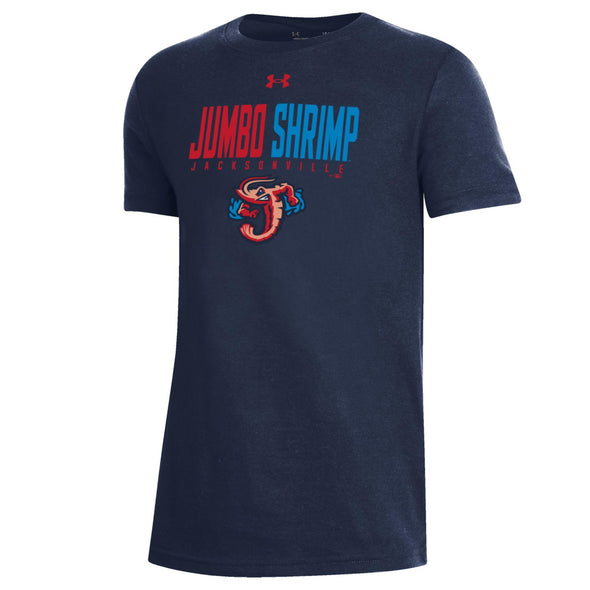 Jacksonville Jumbo Shrimp Under Armour Youth Navy Performance Cotton Tee