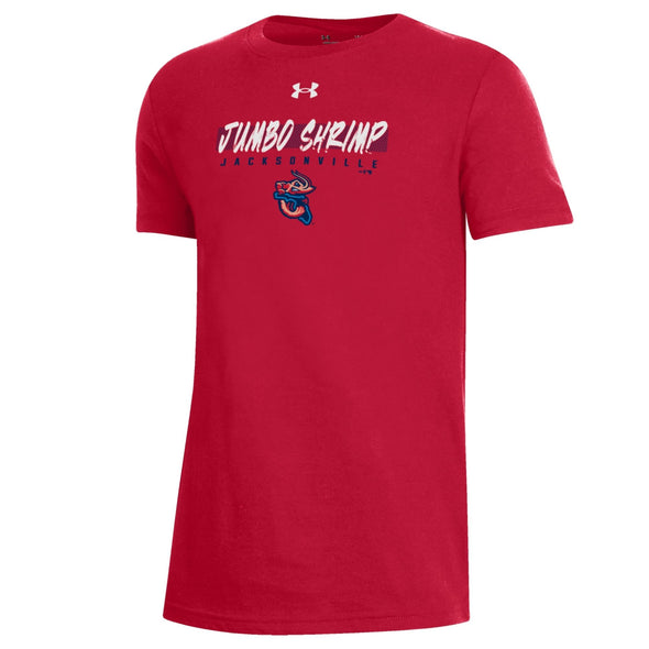 Jacksonville Jumbo Shrimp Under Armour Youth Red Performance Cotton Tee