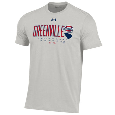 Greenville Drive Under Armour Silver Greenville Tee