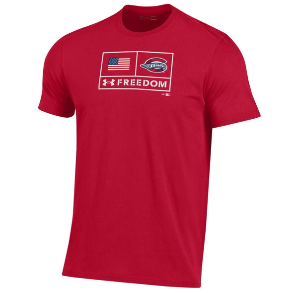 Greenville Drive Under Armour Red Performance Cotton Freedom Tee