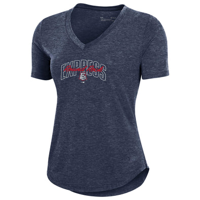 Round Rock Express Under Armour Women's Navy Breezy V-Neck Tee