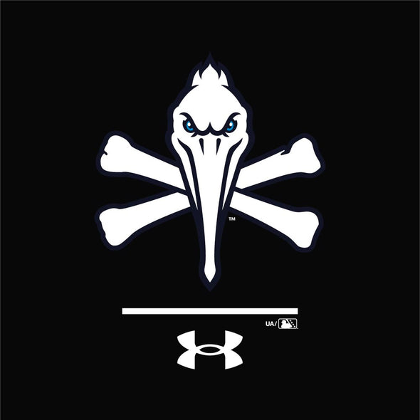 Myrtle Beach Pelicans Under Armour Black Pirate Tech Tee