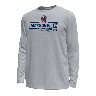 Jacksonville Jumbo Shrimp Under Armour Gray Tech Stretch L/S Tee