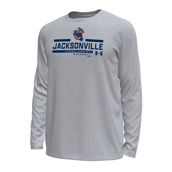 Jacksonville Jumbo Shrimp Under Armour Gray Tech Stretch L/S Tee