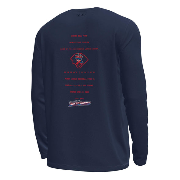 Jacksonville Jumbo Shrimp Under Armour Navy Tech Stretch L/S Tee
