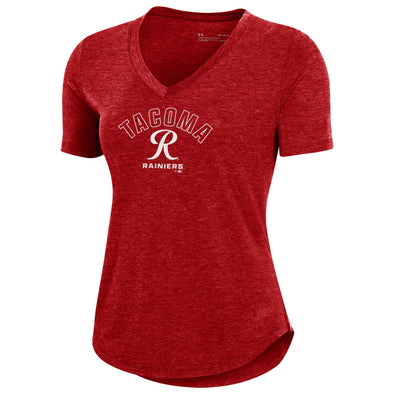 Tacoma Rainiers Under Armour Women's Red Breezy V-Neck Tee