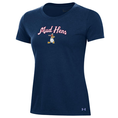 Toledo Mud Hens UA Ladies Navy Performance Cotton T