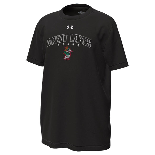 Great Lakes Loons Under Armour Black Tech Stretch Short Sleeve BP Tee - Youth
