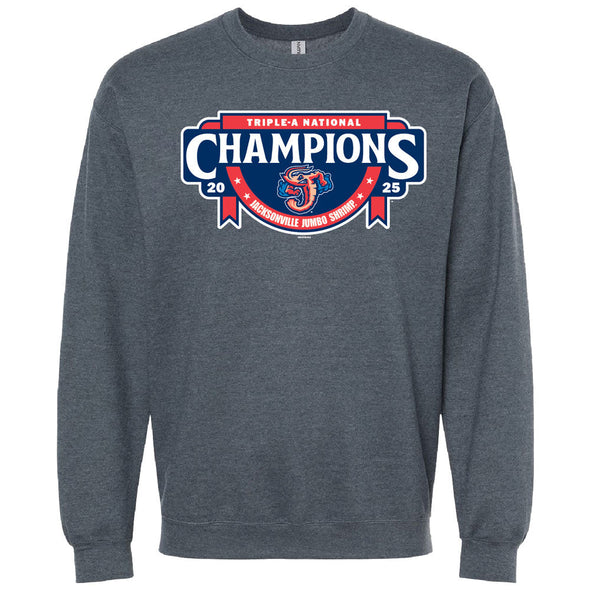 Jacksonville Jumbo Shrimp BR 2025 Triple A National Champions Crew Sweatshirt