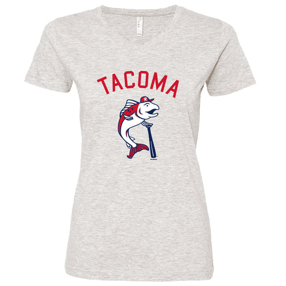 Tacoma Rainiers Women's Cream Heather Slammin' Sam V-Neck