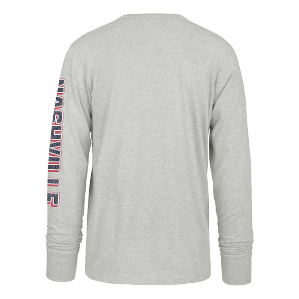 Nashville Sounds '47 Brand Relay Grey Letters Fair Ball Franklin Long Sleeve Tee