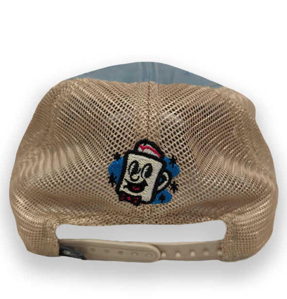 Jersey Diners Adult Wordmark Distressed Snap Back Tea Stain Cap