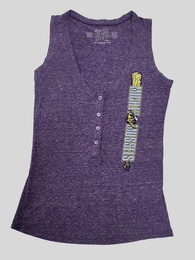 Mighty Mussels Ladies Button Down Henley Tank