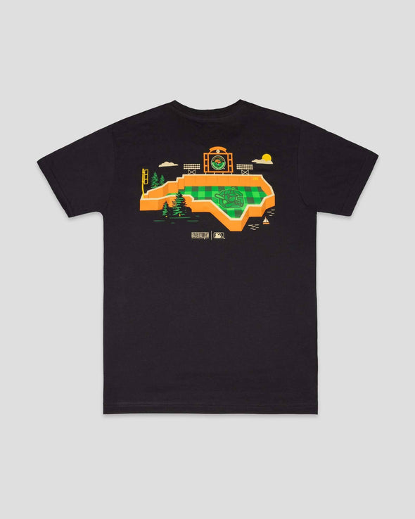 Adult Black Baseballism Stadium Tee