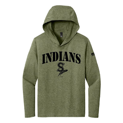 Spokane Indians Military Green Tri-Blend Hooded Tee