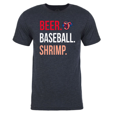 Jacksonville Jumbo Shrimp 108 Stitches Beer Baseball Shrimp Tee