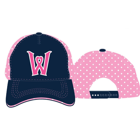 Worcester Red Sox  Navy/Pink Dots Heart W