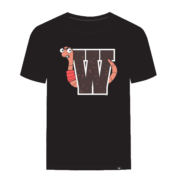 Worcester Red Sox '47 Black Worms Block W SR Tee